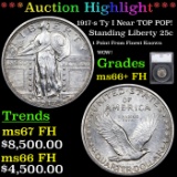 ***Auction Highlight*** 1917-s Ty I Standing Liberty Quarter Near TOP POP! 25c Graded ms66+ FH BY SE