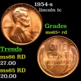 1954-s Lincoln Cent 1c Grades Gem+ Unc RD