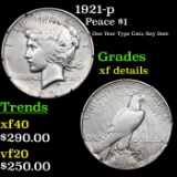 1921-p Peace Dollar $1 Grades xf details