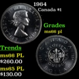 1964 Canada Dollar $1 Grades GEM+ UNC PL