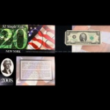 2003A $2 Federal Reserve Note, Uncirculated 2008 BEP Folio Issue (New York, NY) Grades Gem CU