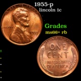 1955-p Lincoln Cent 1c Grades GEM++ RB