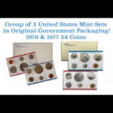Group of 2 United States Mint Proof Sets 1976-1977 12 coins