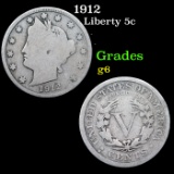 1912 Liberty Nickel 5c Grades g+