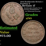 1844 Rushbrooke Britain 1 Farthing 1f Grades xf+