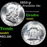 1952-p Franklin Half Dollar 50c Grades GEM Unc