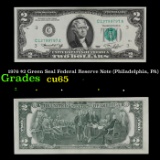 1976 $2 Green Seal Federal Reserve Note (Philadelphia, PA) Grades Gem CU