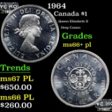 1964 Canada Dollar $1 Grades GEM++ PL