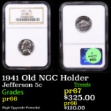 Proof NGC 1941 Jefferson Nickel Old NGC Holder 5c Graded pr66 BY NGC