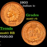 1903 Indian Cent 1c Grades Select Unc RB