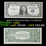 1957A $1 Blue Seal Silver Certificate Grades Gem CU