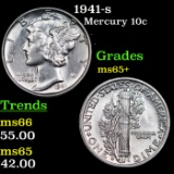 1941-s Mercury Dime 10c Grades GEM+ Unc