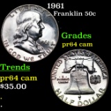 Proof 1961 Franklin Half Dollar 50c Grades Choice Proof Cameo