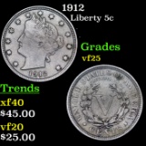 1912 Liberty Nickel 5c Grades vf+