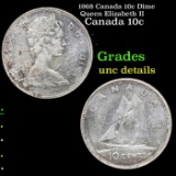 1968 Canada 10c Dime Queen Elizabeth II Grades Unc Details