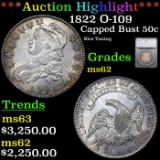 ***Auction Highlight*** 1822 Capped Bust Half Dollar O-109 50c Graded ms62 By SEGS (fc)