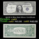 1957B $1 Blue Seal Silver Certificate Grades Select CU