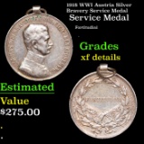 1918 WWI Austria Silver Bravery Service Medal Grades xf details
