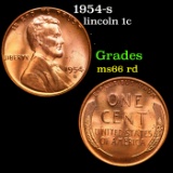 1954-s Lincoln Cent 1c Grades GEM+ Unc RD