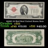 1928G $2 Red Seal United States Note Grades vf+