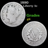 1890 Liberty Nickel 5c Grades g+