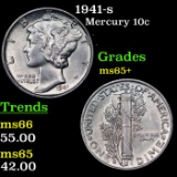 1941-s Mercury Dime 10c Grades GEM+ Unc