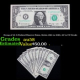 Group of 10 $1 Federal Reserve Notes, Series 1963 to 2009, AU to CU Grade Grades Choice AU/BU Slider