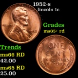 1952-s Lincoln Cent 1c Grades Gem+ Unc RD