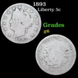 1893 Liberty Nickel 5c Grades g+