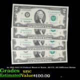 4x 1995-2013 $2 Federal Reserve Notes, All CU, All Different Series Grades Brilliant Uncirculated