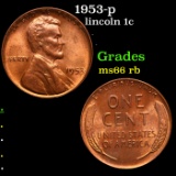 1953-p Lincoln Cent 1c Grades GEM+ Unc RB