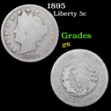 1895 Liberty Nickel 5c Grades g+