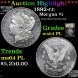 ***Auction Highlight*** 1892-cc Morgan Dollar $1 Graded Choice Unc PL BY USCG (fc)