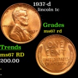 1937-d Lincoln Cent 1c Grades GEM++ Unc RD