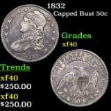 1832 Capped Bust Half Dollar 50c Grades xf