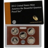 2012 United States America The Beautiful Quarters Proof Set 5 Coins