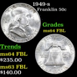 1949-s Franklin Half Dollar 50c Grades Choice Unc FBL