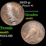 1925-p Peace Dollar $1 Grades GEM Unc