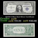 1957B $1 Blue Seal Silver Certificate Grades Choice AU/BU Slider