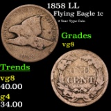 1858 LL Flying Eagle Cent 1c Grades vg, very good