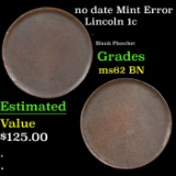 no date Lincoln Cent Mint Error 1c Grades Select Unc BN