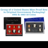 Group of 2 United States Mint Proof Sets 1982-1983 10 coins