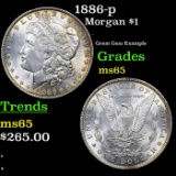 1886-p Morgan Dollar $1 Grades GEM Unc