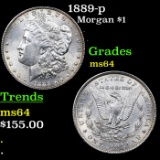 1889-p Morgan Dollar $1 Grades Choice Unc