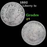 1892 Liberty Nickel 5c Grades g, good