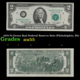 1976 $2 Green Seal Federal Reserve Note (Philadelphia, PA) Grades Choice AU