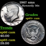 1967 sms Kennedy Half Dollar 50c Grades sp65+ cam