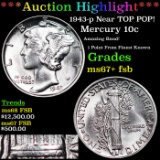 ***Auction Highlight*** 1943-p Mercury Dime Near TOP POP! 10c Graded ms67+ fsb BY SEGS (fc)