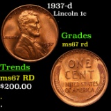 1937-d Lincoln Cent 1c Grades GEM++ Unc RD