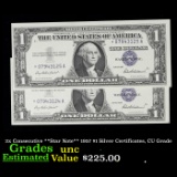 2x Consecutive **Star Note** 1957 $1 Silver Certificates, CU Grade Grades Brilliant Uncirculated